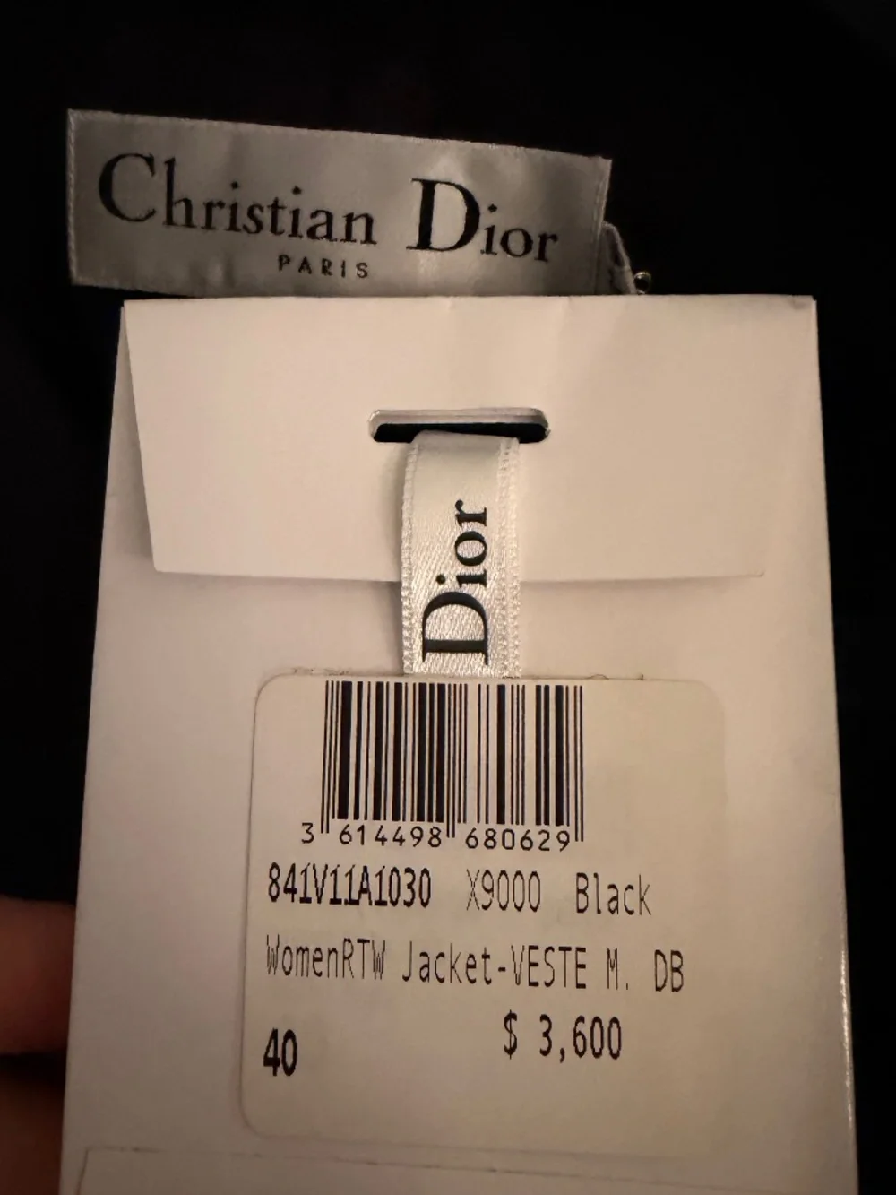 DIOR Christian Dior RTW Gorgeous Black Pea Coat Blazer Sz 40 NWT $3,600!!